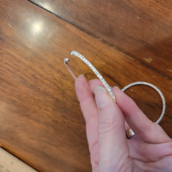 2 PC Set Silver & CZ Studded Wrap Bracelets - Picture 7 of 10